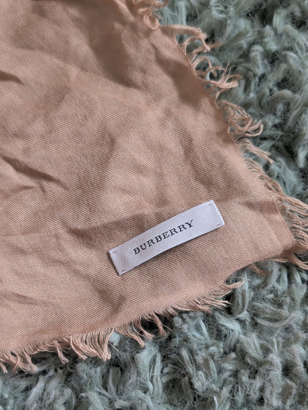 Burberry Square Frayed Edge Scarf
